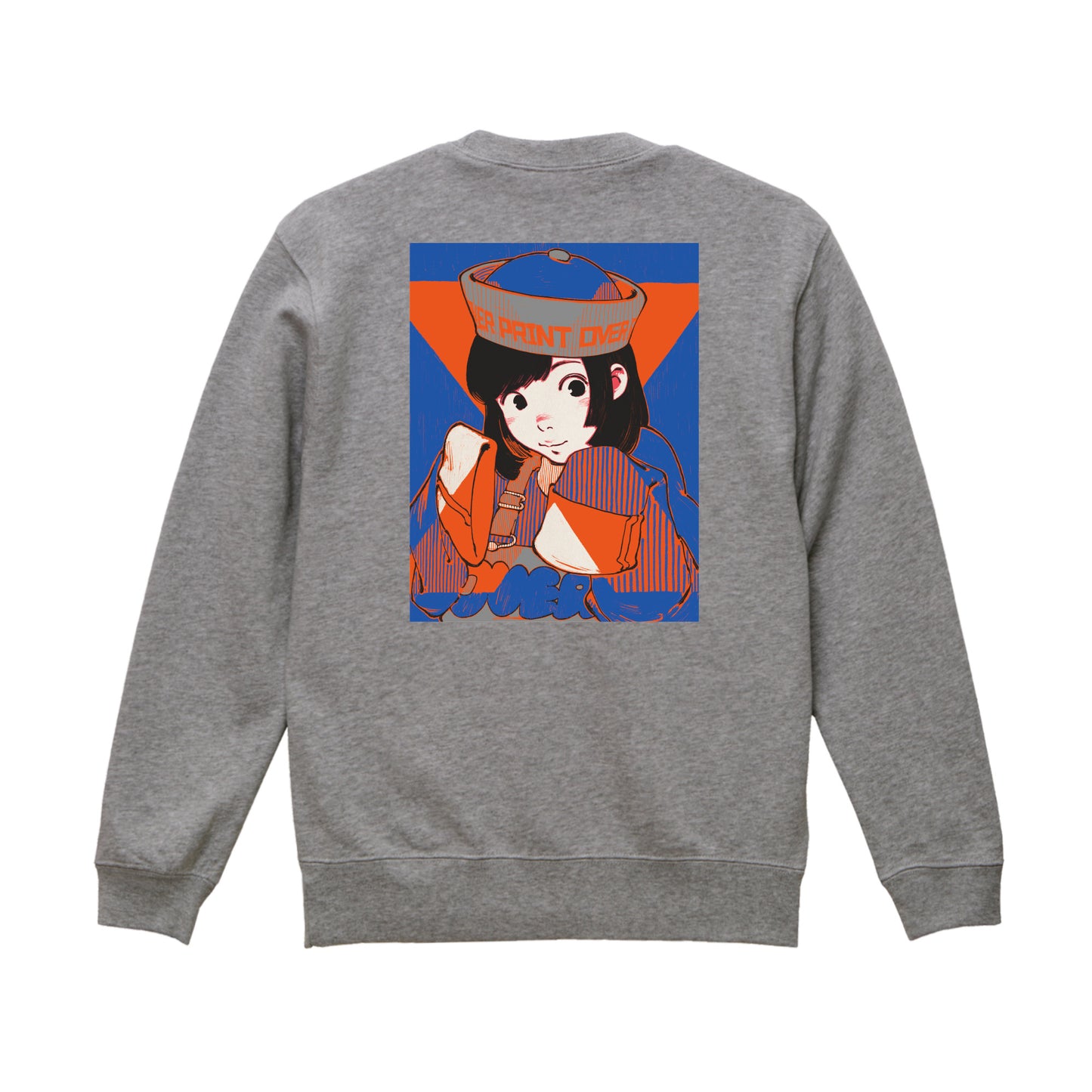 POP ART back pile sweatshirts Ver:15 heather gray