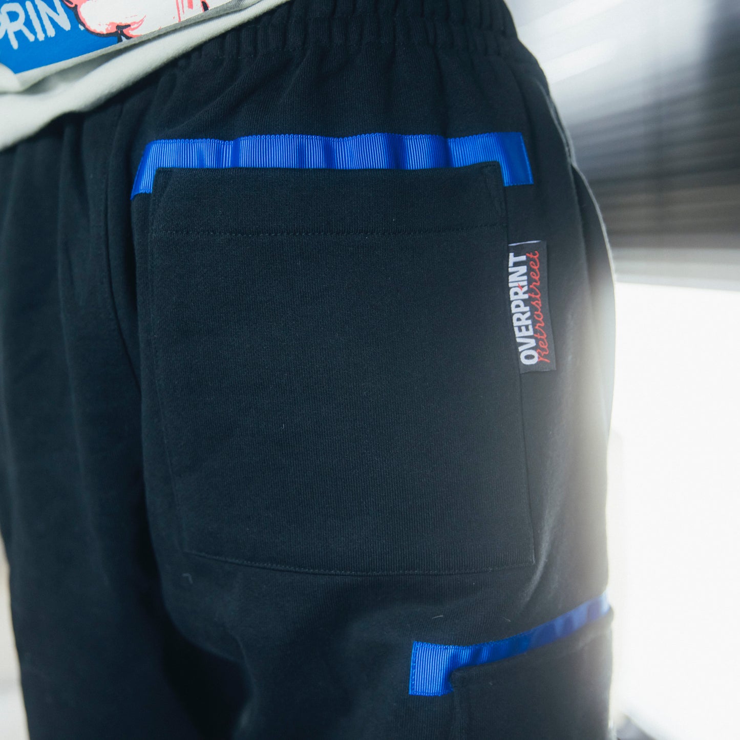 sweat cargo pants black