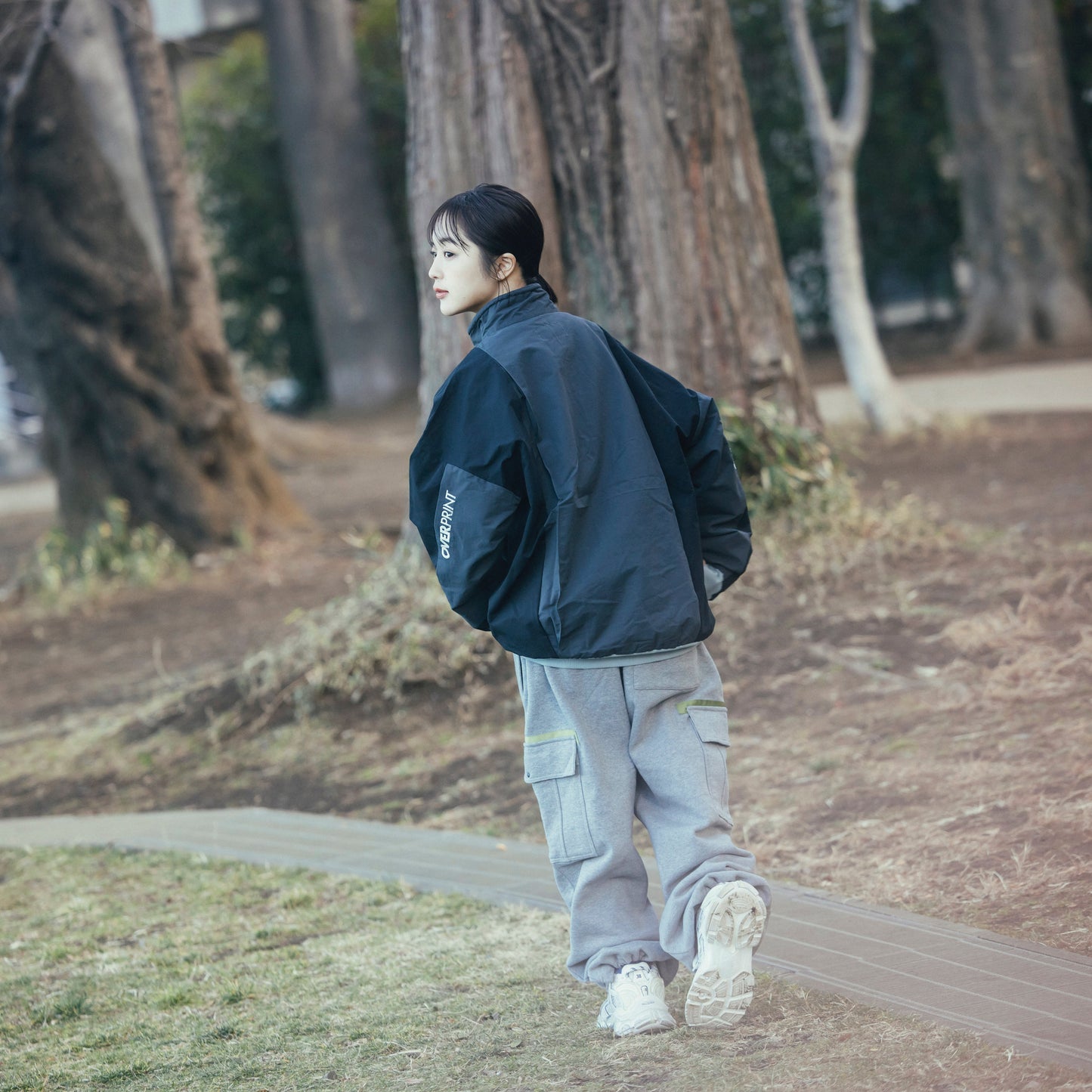 sweat cargo pants gray