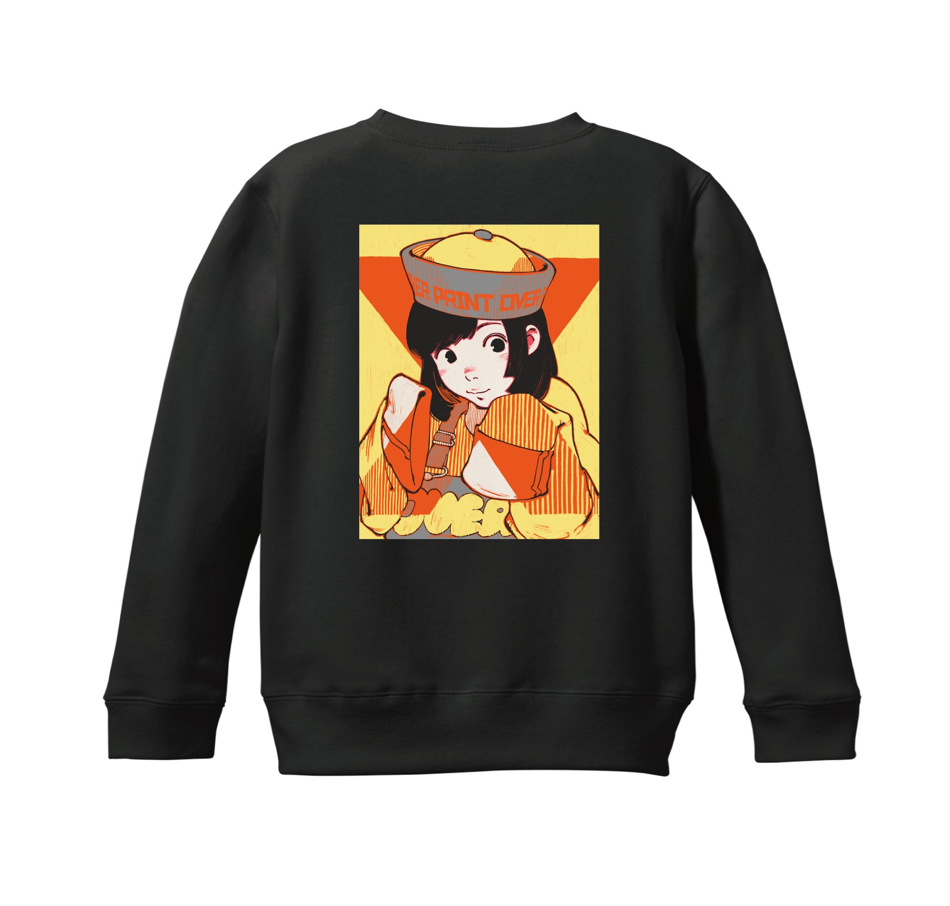 POP ART back pile sweatshirts Ver:15 black – overprint-us