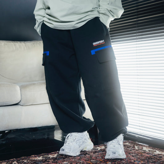 sweat cargo pants black